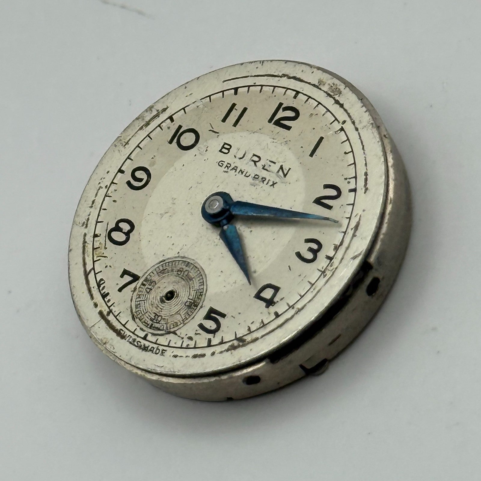 Buren 410 Grand Prix Watch Movement Manual Wind Vintage Parts Repair 23.6mm