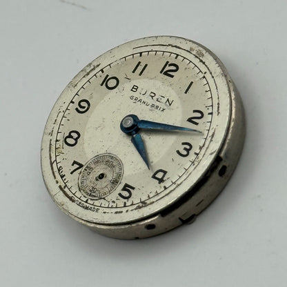 Buren 410 Grand Prix Watch Movement Manual Wind Vintage Parts Repair 23.6mm