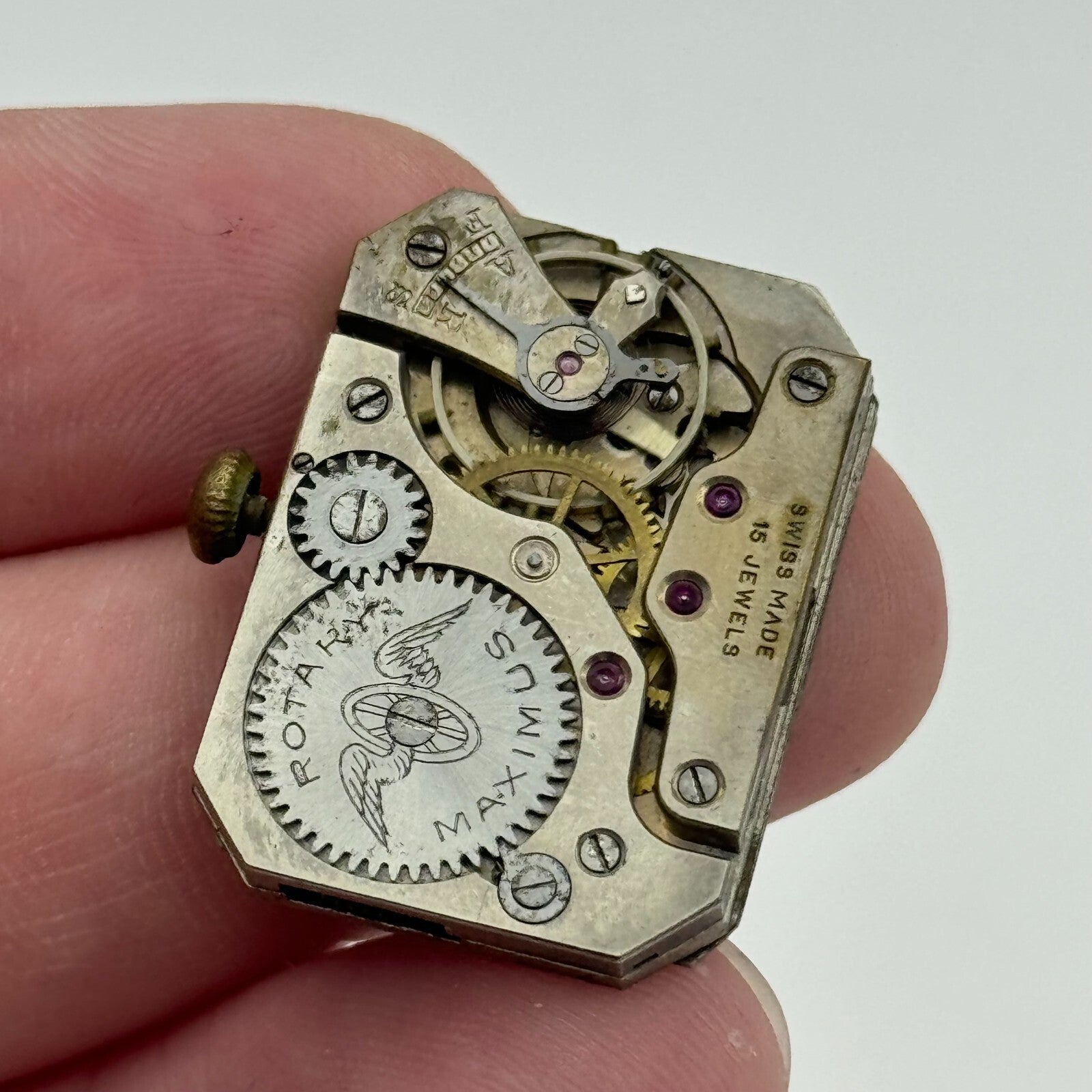 20.7mm Kendal & Dent Rotary Maximus Rare Tank Watch Movement Manual Wind PARTS