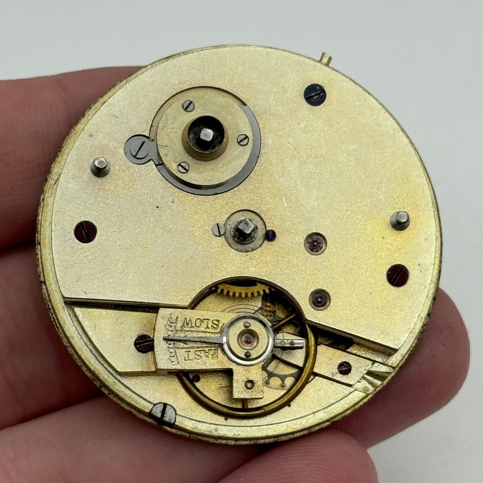 45.1mm Antique Unidentified Key Wound Pocket Watch Movement PARTS REPAIR SPARES