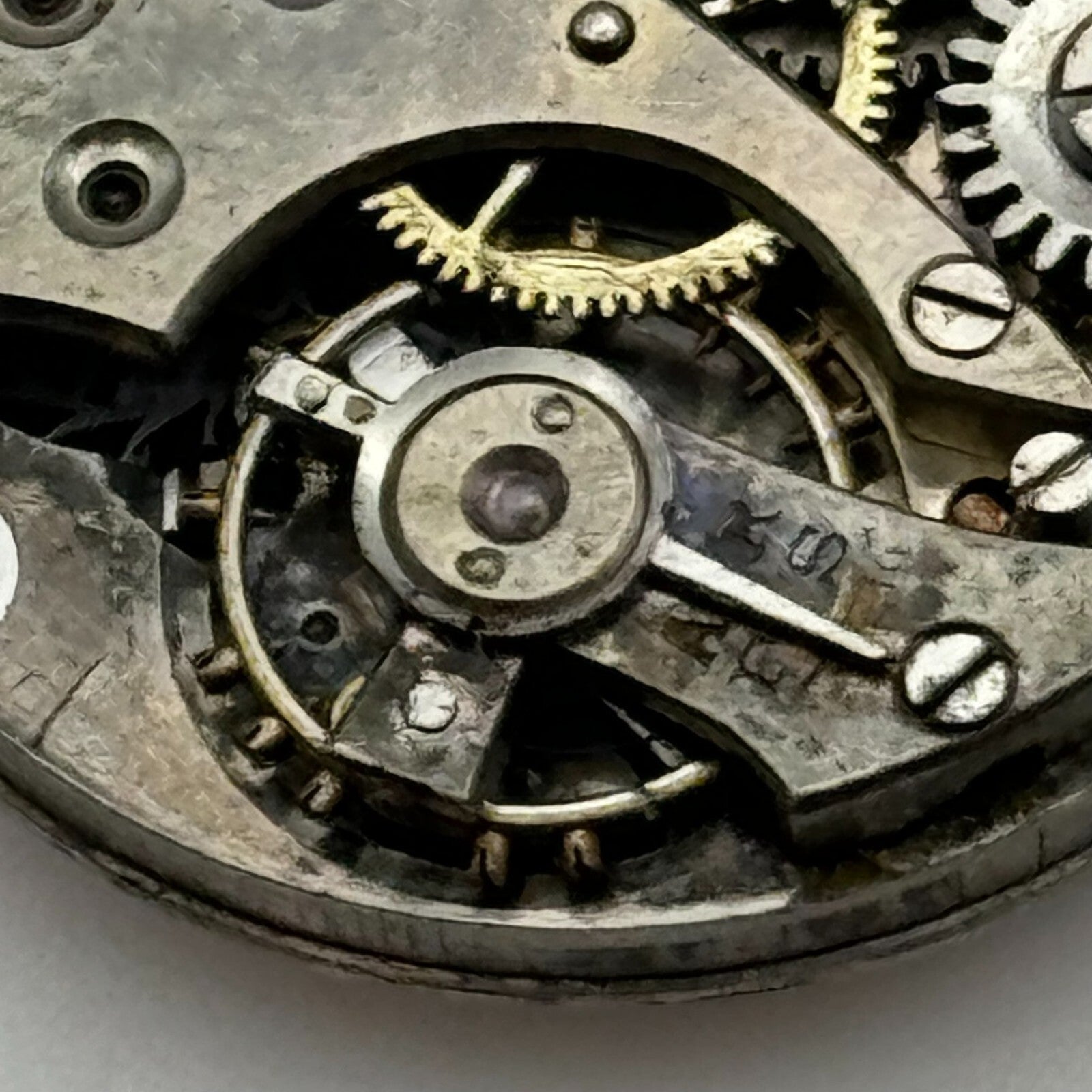 23.6mm Unidentified Porcelain Dial Trench Watch Movement Manual Wind FOR PARTS