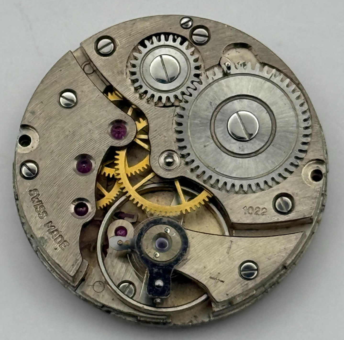 Lanco 1022 Watch Movement Manual Wind Vintage Swiss 15 Jewels Parts 23.5mm