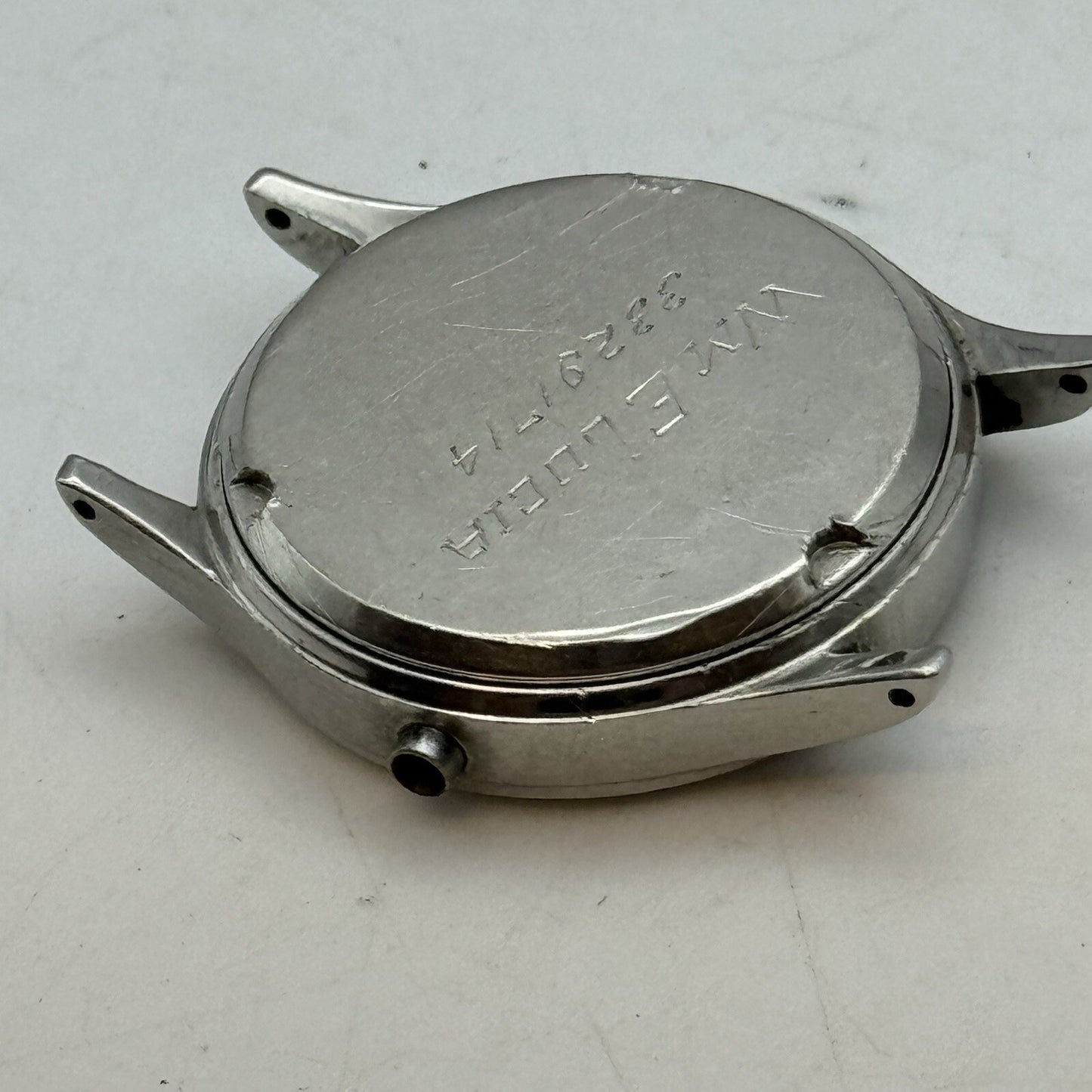 29.5mm Vintage Girard Perregaux 7163 Engraved Watch Case StayBrite Steel Brevet