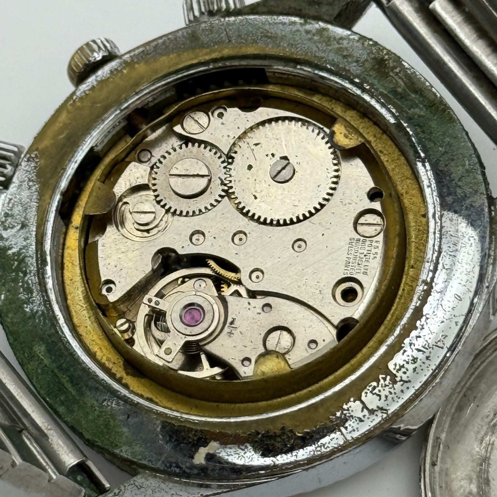 41mm Men’s Vintage Geneva Electra World Time Datomatic ES 55 Manual PARTS REPAIR