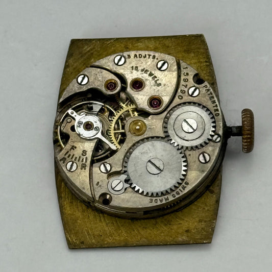 18.5mm Vintage Cyma Tavannes 836 Swiss Manual Wind Watch Movement PARTS REPAIR
