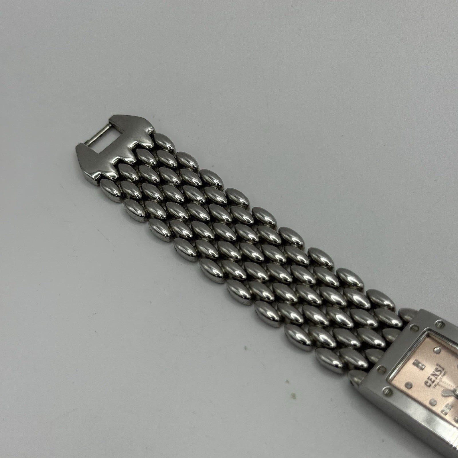 19mm Working Ladies Censi Collection Silver Tone Japan Quartz Watch 6.75 Inches