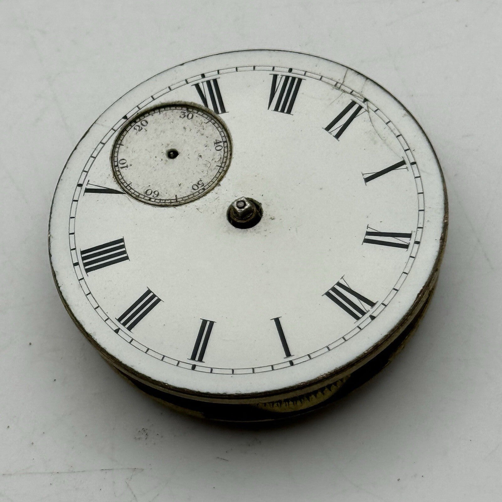 42.8mm Lancashire Watch Co Prescott Trademarked Pocket Watch Movement FOR PARTS