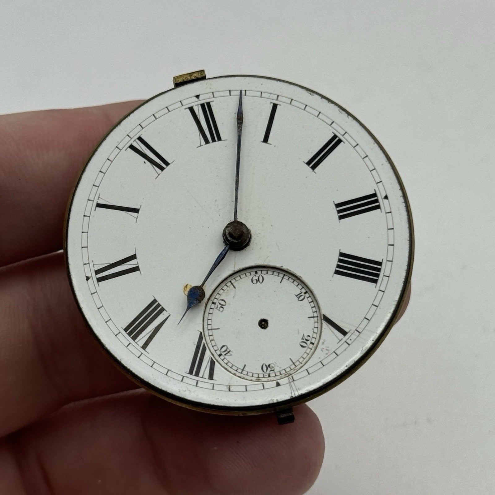 45.5mm Antique Unidentified Fusee Pocket Watch Movement - PARTS REPAIR SPARES