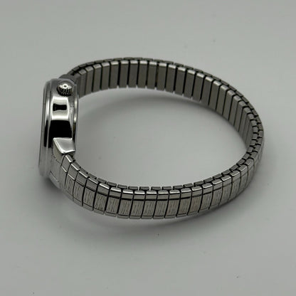 Lorus Ladies Quartz Watch White Dial Silver Tone Stretch Band Japan Working 23mm