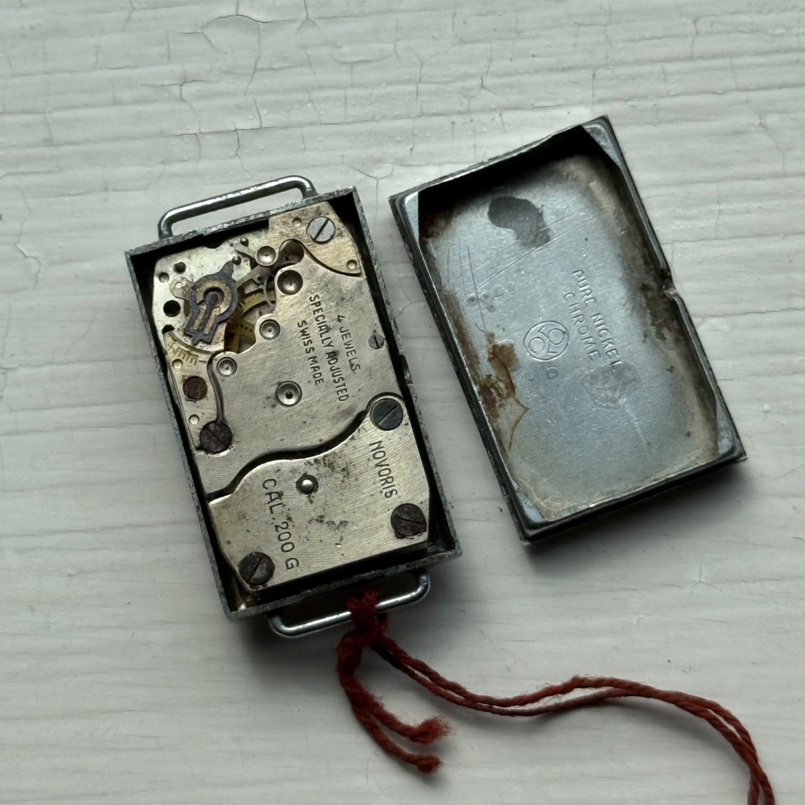 17mm Vintage Rio Oris Novoris Cal 200G Rectangle Manual Wind Watch PARTS REPAIR