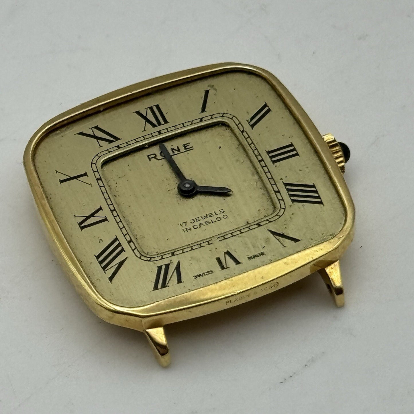 29mm Ladies Manual Wind Rone Gold Placed SwissWatch Head FOR PARTS To Restore