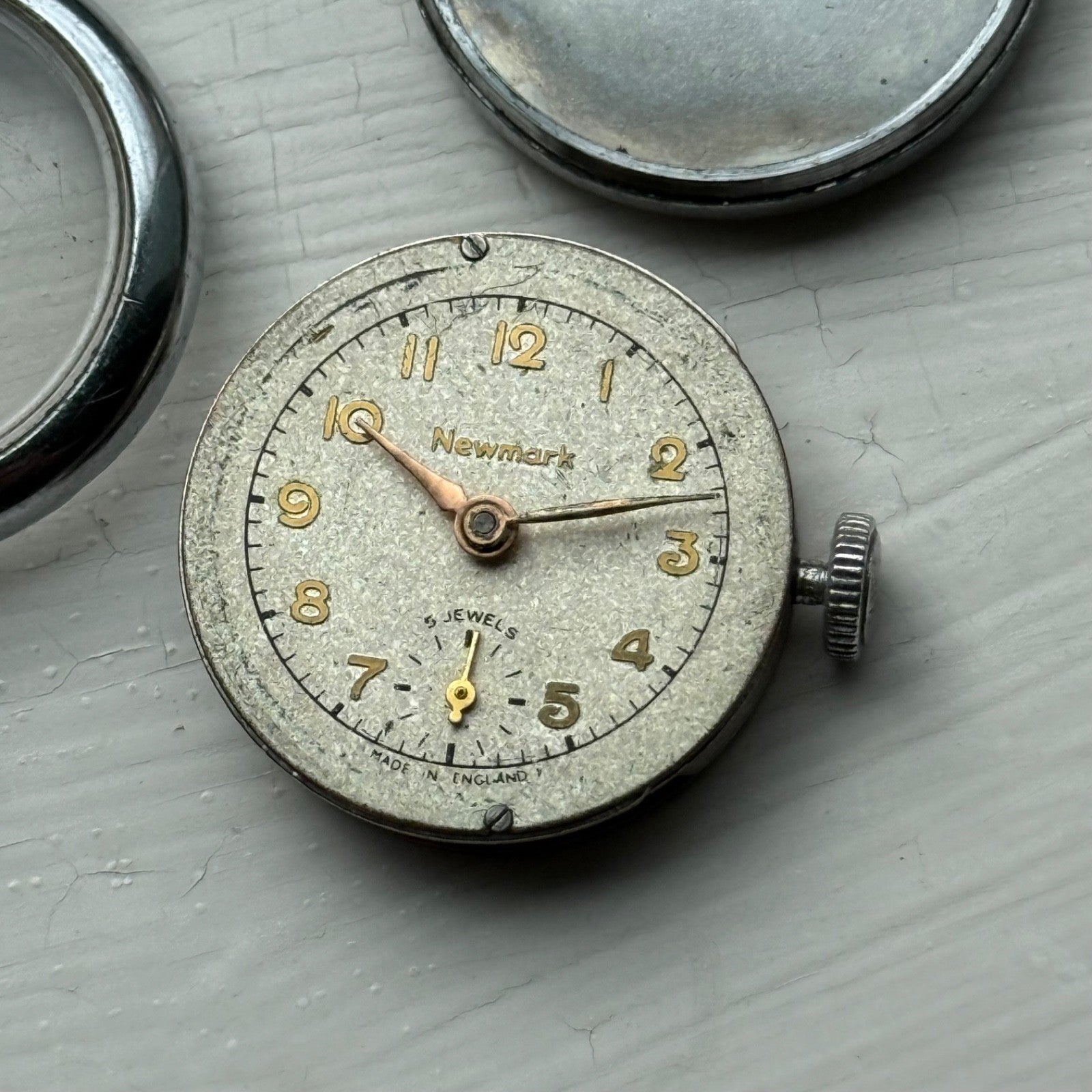 25mm Vintage Newmark 5 Jewels Sub Seconds Manual Wind Watch PARTS / REPAIR