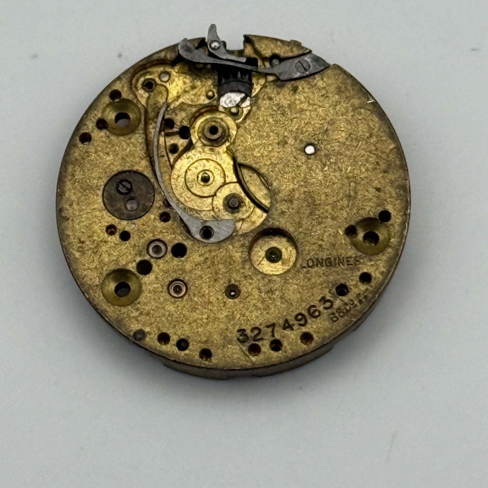 Longines 10.39 B&Co Baume Watch Movement Vintage Incomplete Parts Repair 21.6mm