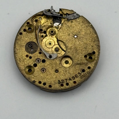 Longines 10.39 B&Co Baume Watch Movement Vintage Incomplete Parts Repair 21.6mm