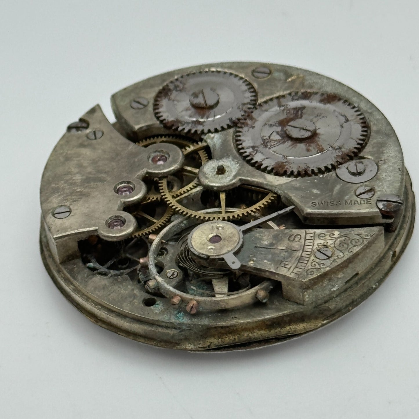 42.3mm J Hewitt Coventry Unique Swiss Made Hunter Pocket Watch Movement PARTS