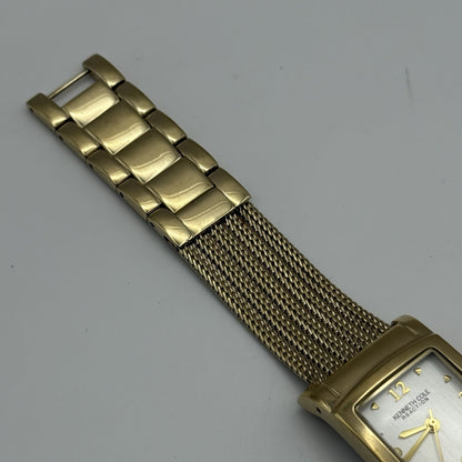 21mm Working Ladies Kenneth Cole Reaction Gold Plated Quartz Watch 6.5 Inches