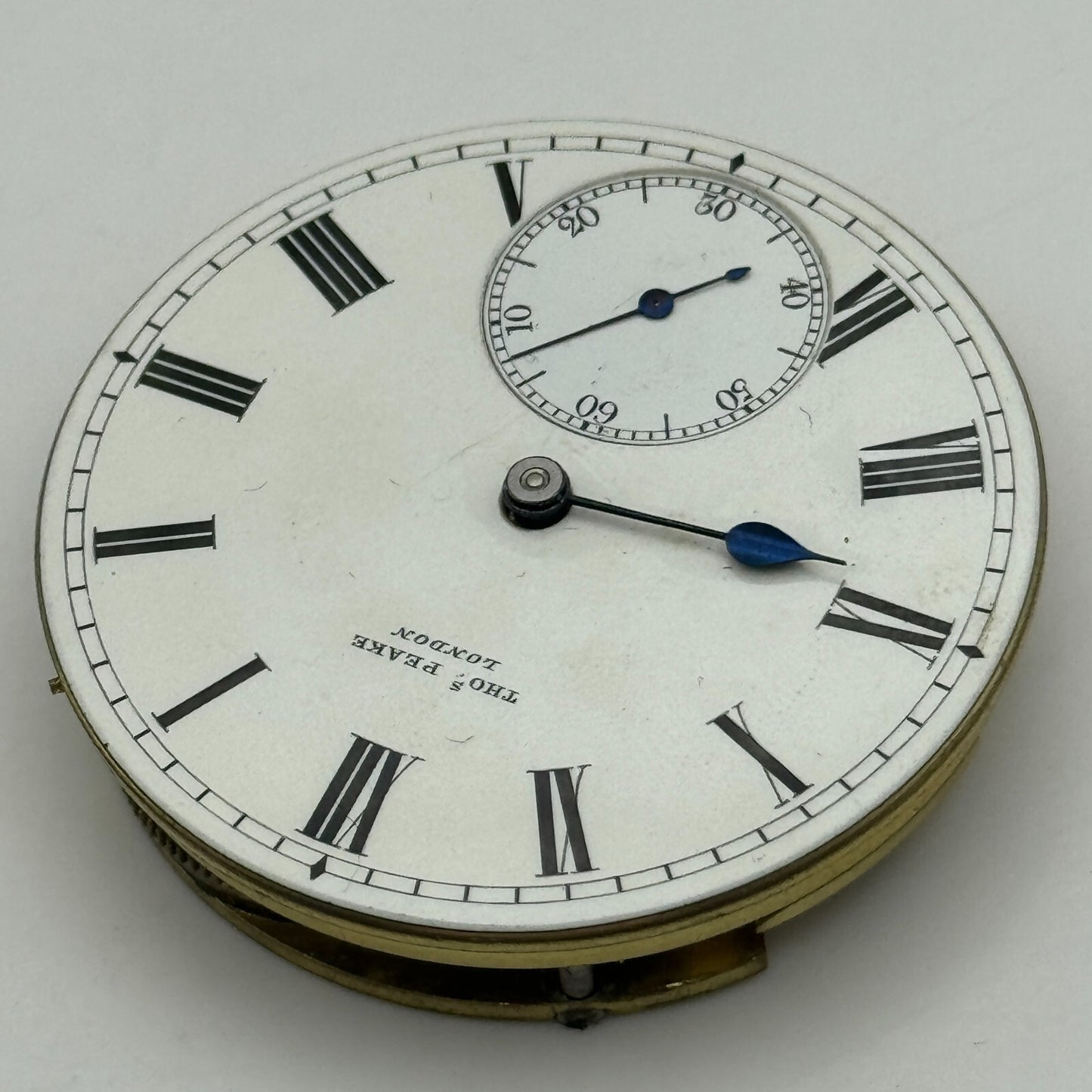 43.2mm Antique Thomas Peake London Quality Pocket Watch Movement PARTS REPAIR