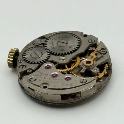 Marvin 310 Watch Movement Manual Wind Vintage Swiss 15 Jewels Parts 19.6mm