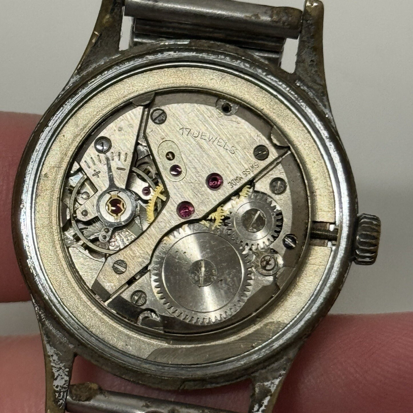 32mm Manual Wind Ensign Sweep Seconds Hand Watch NON WORKING FOR PARTS