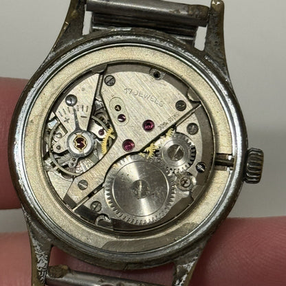 32mm Manual Wind Ensign Sweep Seconds Hand Watch NON WORKING FOR PARTS