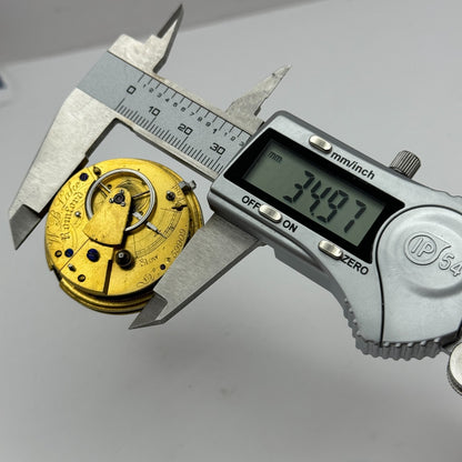 39.7mm W B Lahe Romford Antique English Fusee Pocket Watch Movement PARTS SPARES