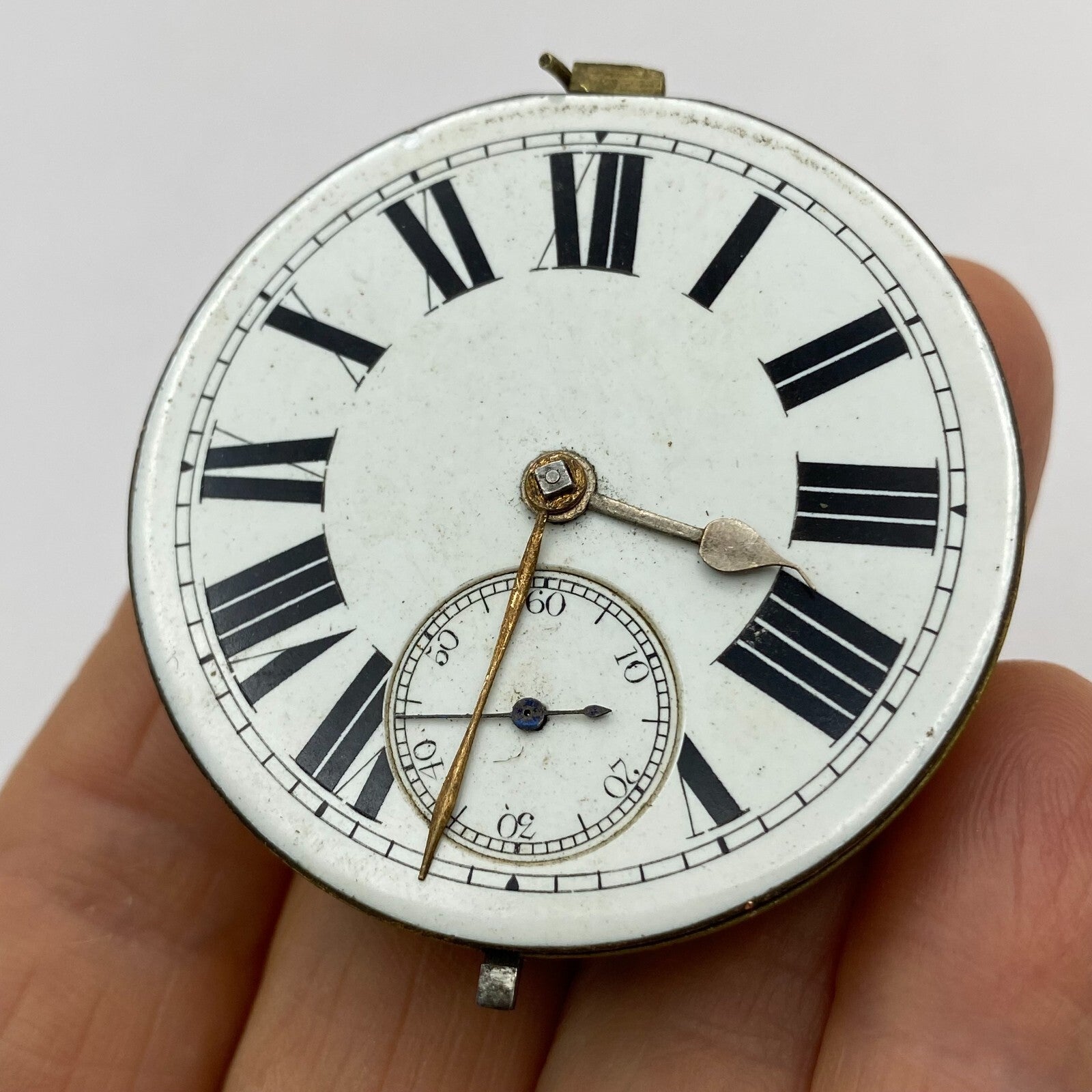 46.3mm Antique Key Wound Balance Ok Pocket Watch Movement PARTS REPAIR SPARES