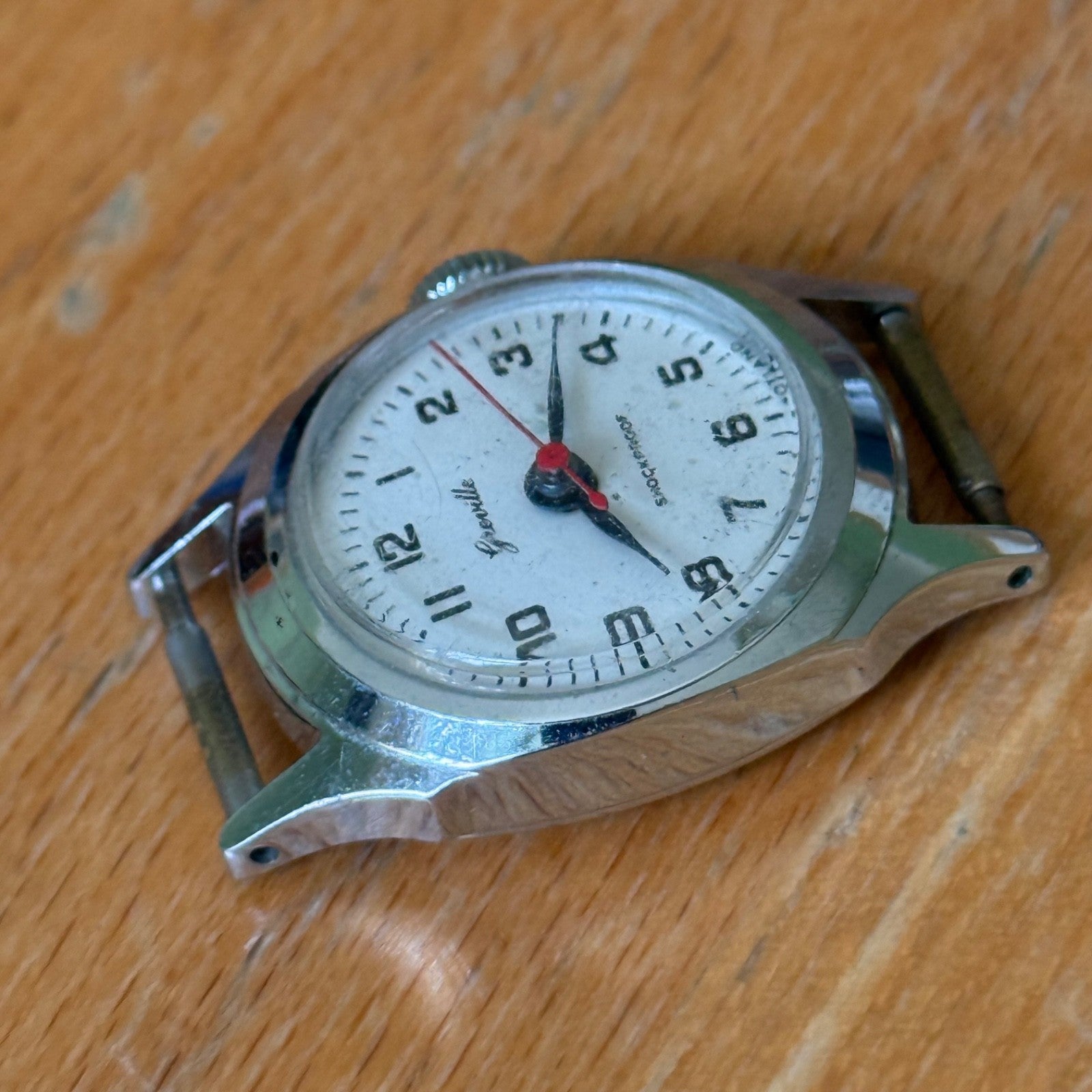 Vintage Groville Shockproof Made In UK Sweep Manual Wind Watch PARTS / REPAIR