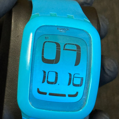 38mm Swatch Touch Blue SURS100 Swiss Digital Quartz Watch UNTESTED PARTS REPAIR