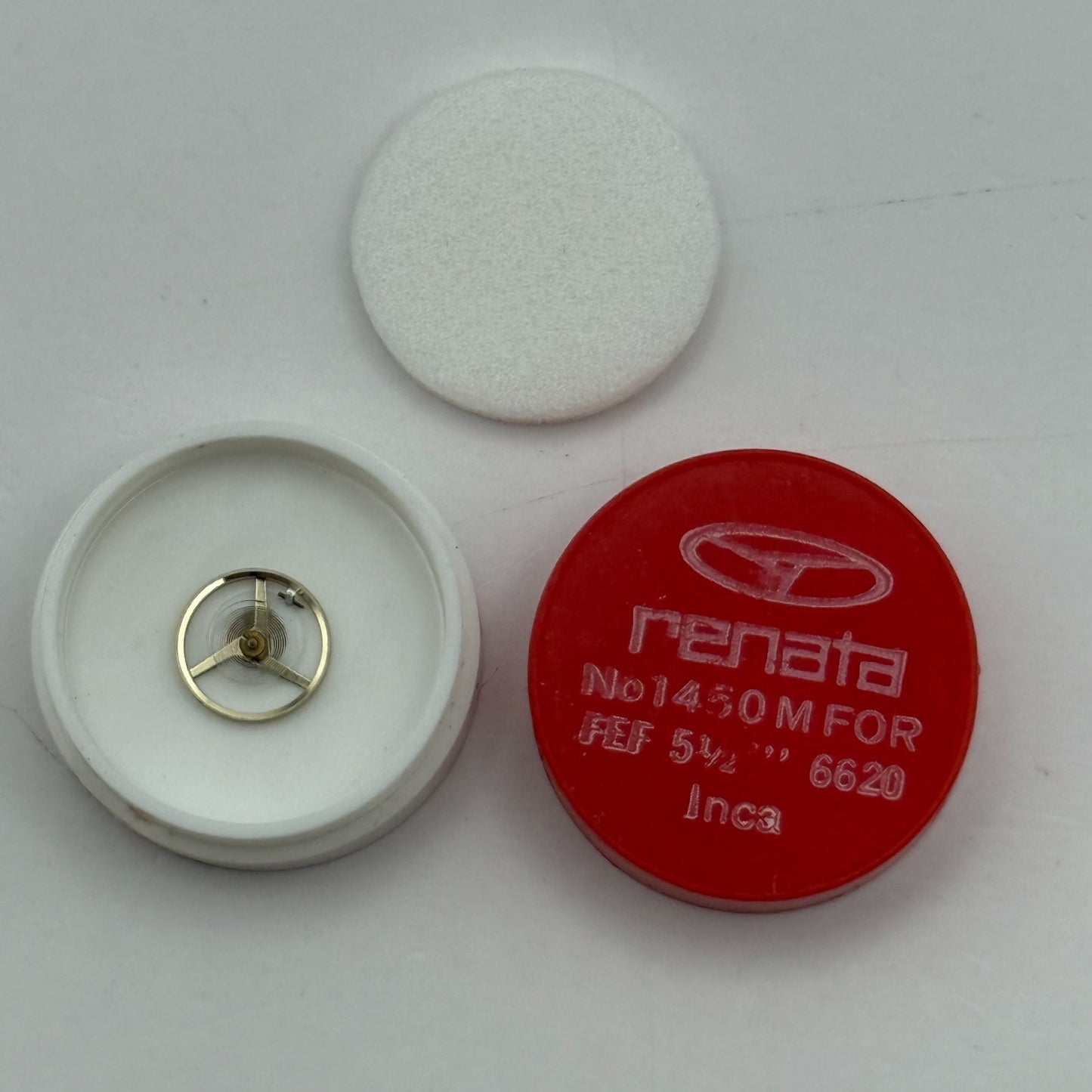 FEF 6620 Balance Wheel Complete And Spring 5½’’’ 1450 M Watch Movement Parts 