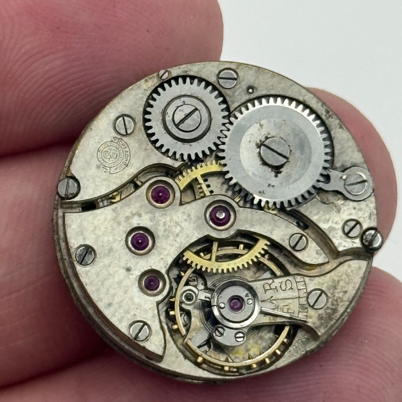 25mm Men's Dreadnought Balance Ok Vintage Swiss Trench Watch Movement PARTS