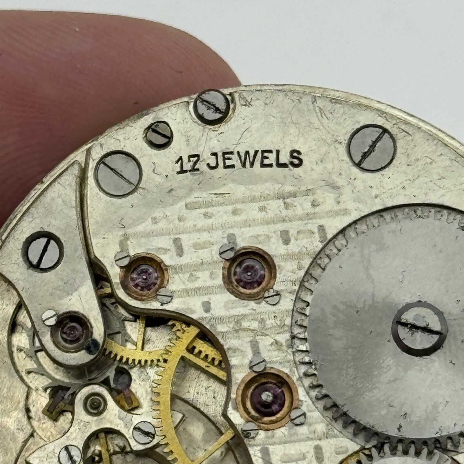 43mm Unidentified High Grade 17 Jewels Swiss Pocket Watch Movement PARTS