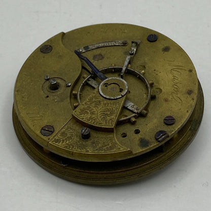 45.6mm Antique Key Wound Pocket Watch Movement PARTS