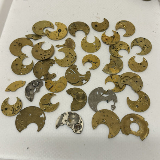 250 Grams Mixed Small Pocket Watch Movement Parts Watchmakers Job Lot Spares