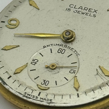 28.9mm Clarex Peseux 170 Balance Ok Watch Movement Swiss Vintage PARTS SPARES