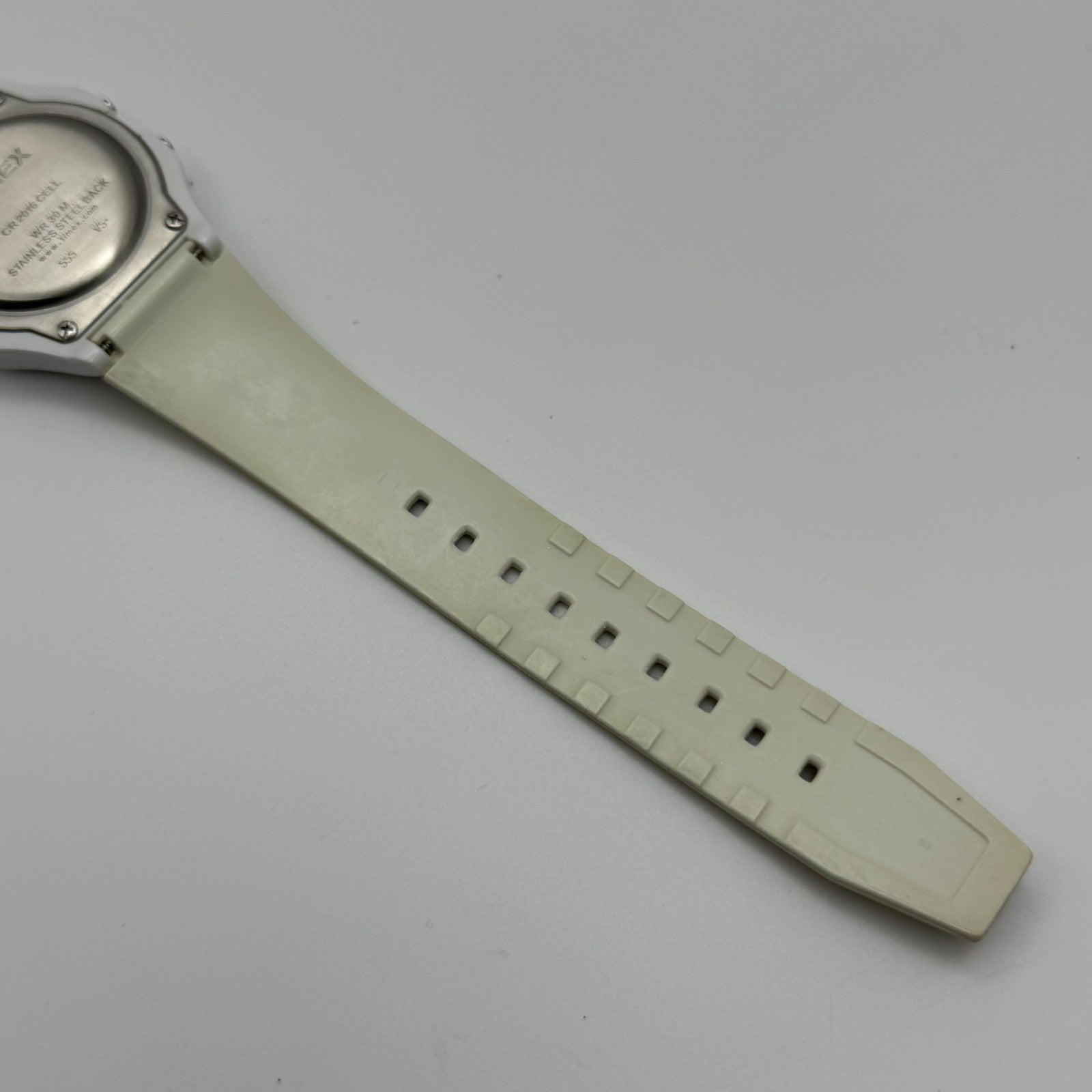 Timex Indiglo Digital Quartz Watch Piano Strap White Black Strap Working 34mm