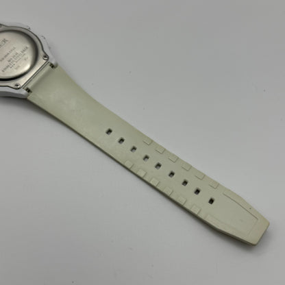 Timex Indiglo Digital Quartz Watch Piano Strap White Black Strap Working 34mm