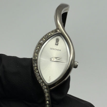 Sekonda Ladies Quartz Watch Crystal Accents Silver Tone Bracelet Working 17mm