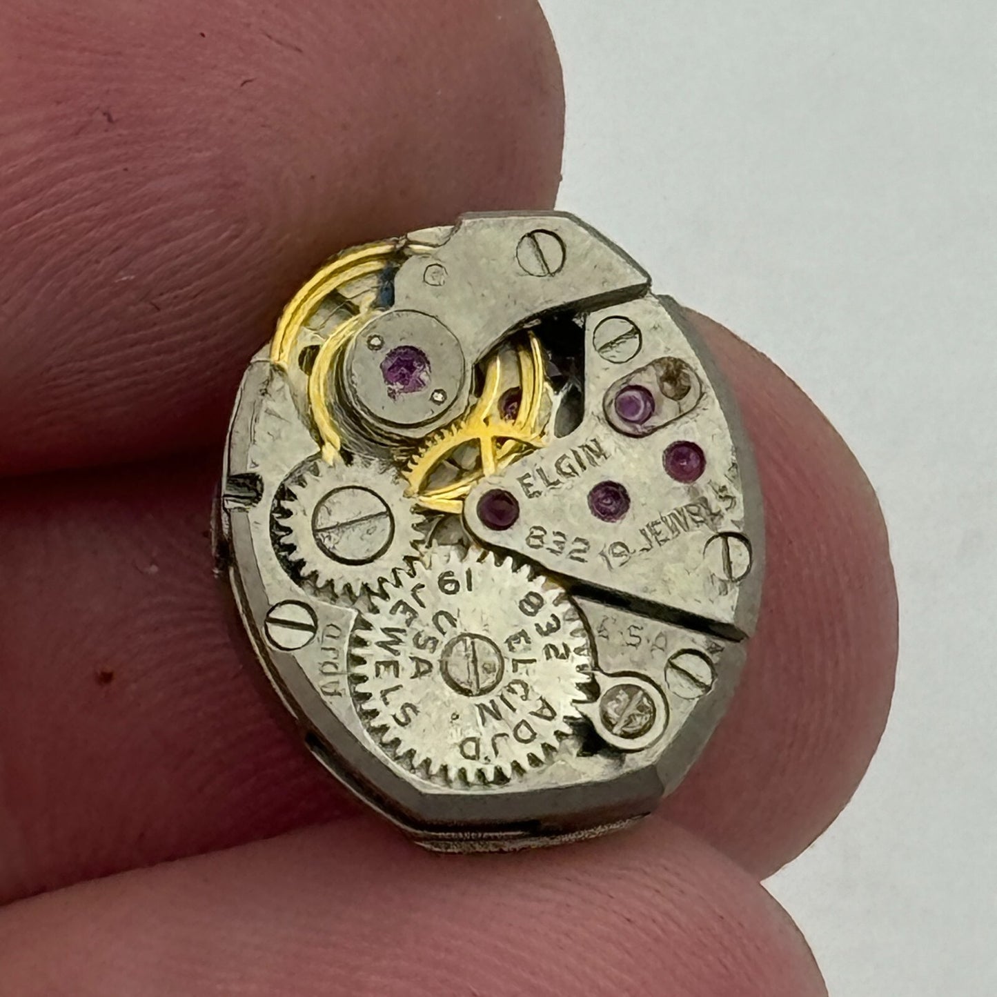13.2mm Ladies Elgin 832 Rare 19 Jewels Manual Wind Watch Movement PARTS SPARES