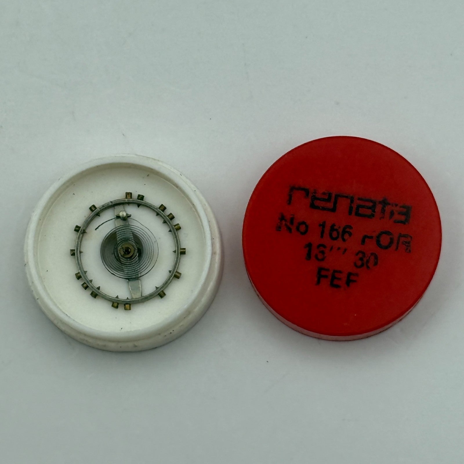FEF 30 Balance Complete 13''' Renata 166 Watch Movement Parts Vintage Damaged