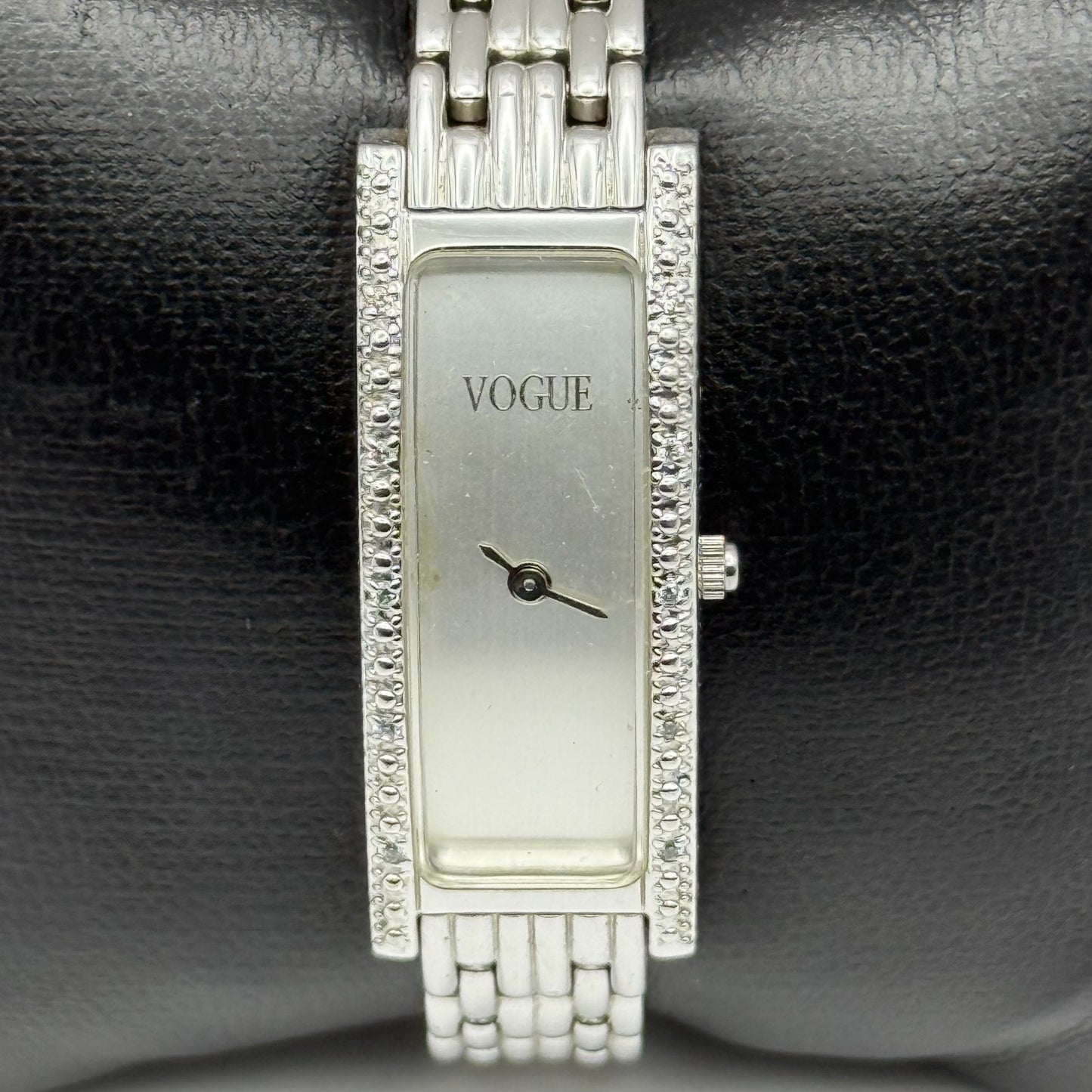 Vogue Ladies Quartz Watch Rectangular Silver Tone Bracelet 16mm PARTS REPAIR
