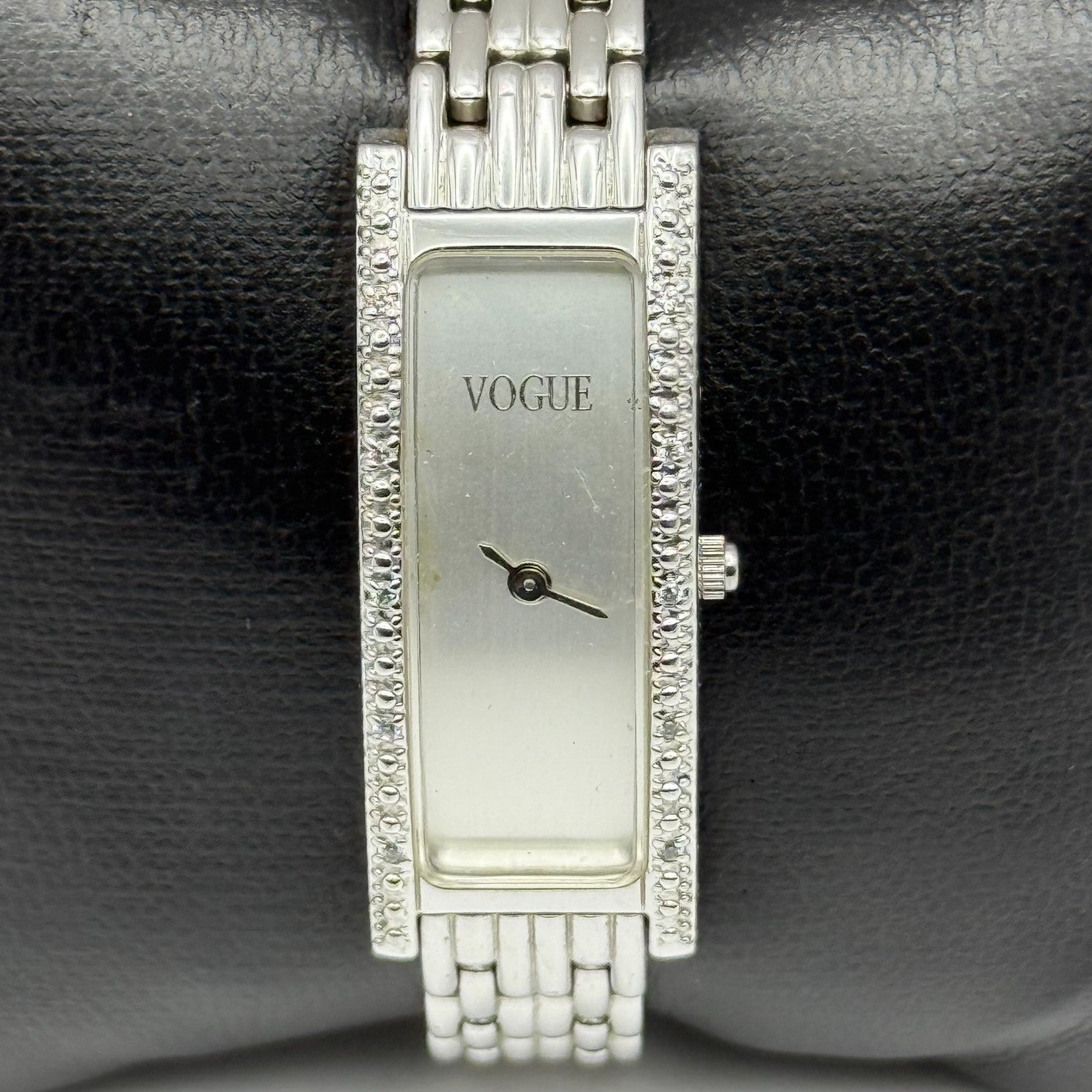 Vogue Ladies Quartz Watch Rectangular Silver Tone Bracelet 16mm PARTS REPAIR