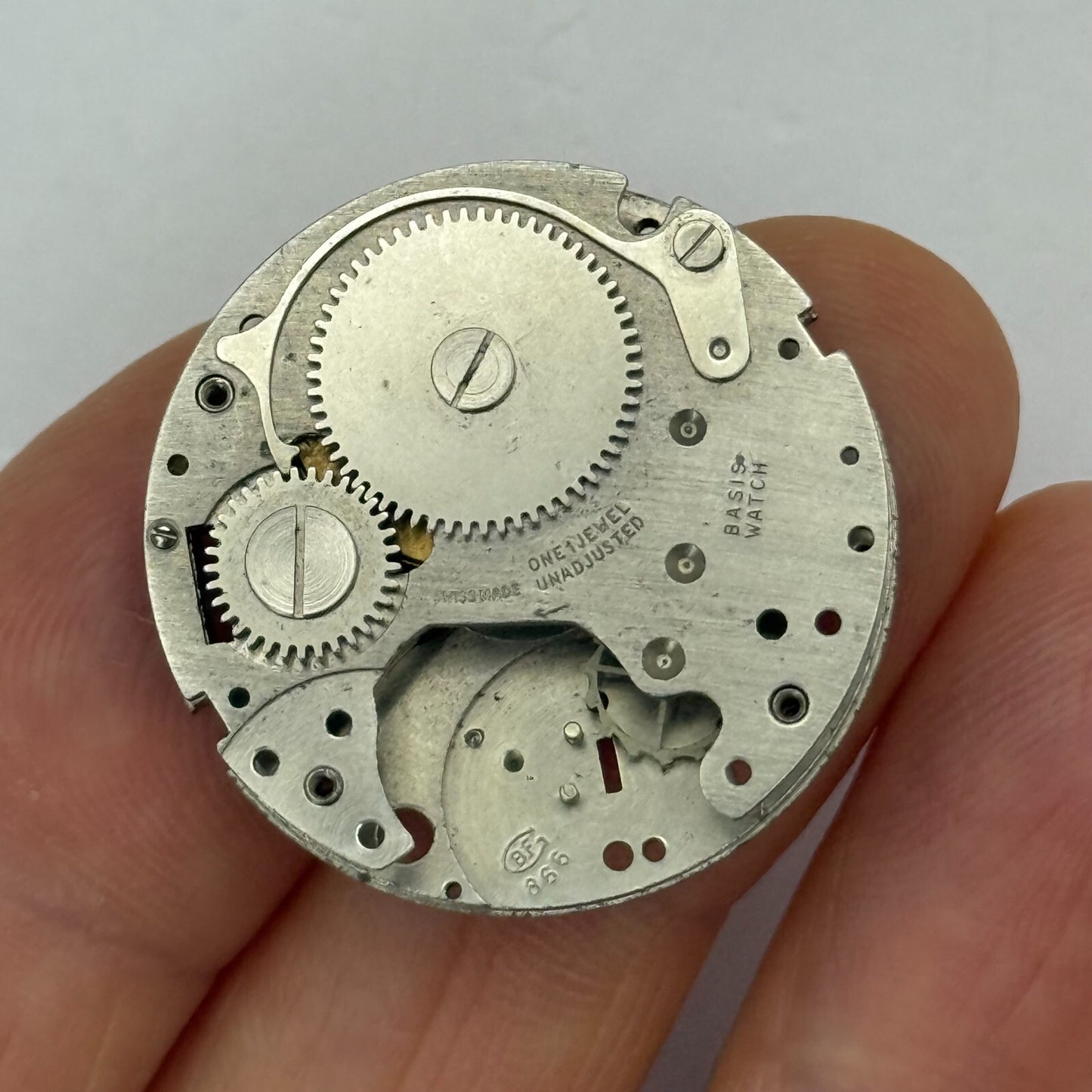 26.9mm Vintage BFG 866 Partial Swiss Manual Wind Watch Movement PARTS REPAIR