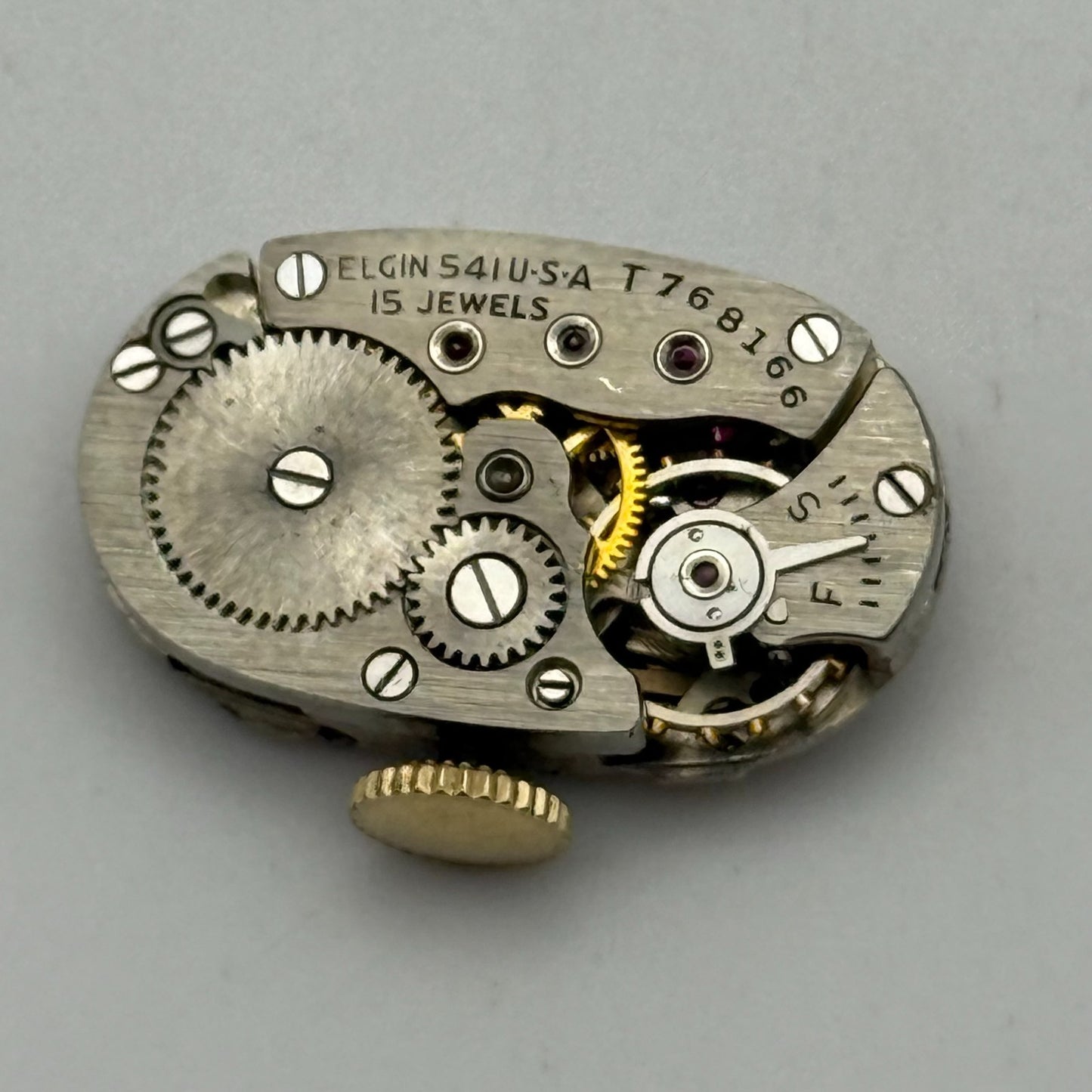 RUNNING 1945 Vintage 21/0s Elgin 541 Model 2 American Watch Movement FOR PARTS