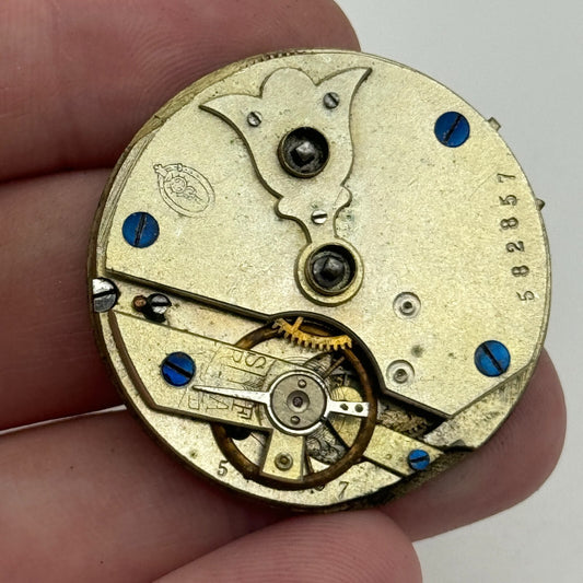 36.2mm Antique Unidentified Key Wound Pocket Watch Movement PARTS REPAIR SPARES