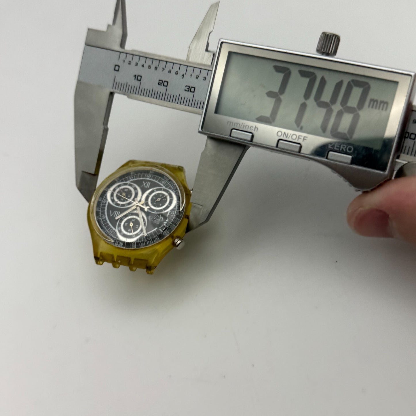 37.4mm Vintage 1996 Swatch Shiny Start SCK407 Chronograph Watch UNTESTED PARTS