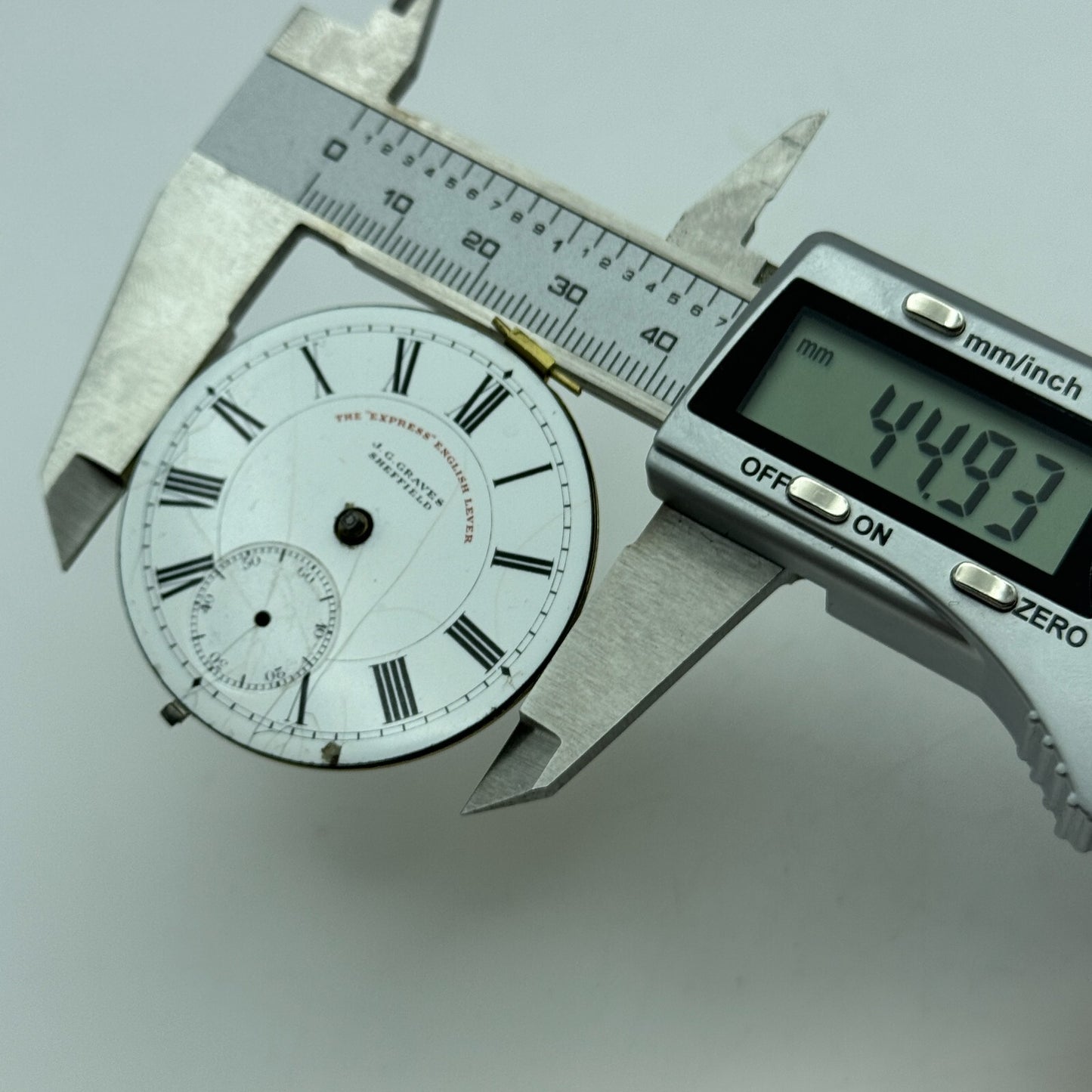 44.9mm Antique J G Graves Sheffield English Express Lever Pocket Watch Movement