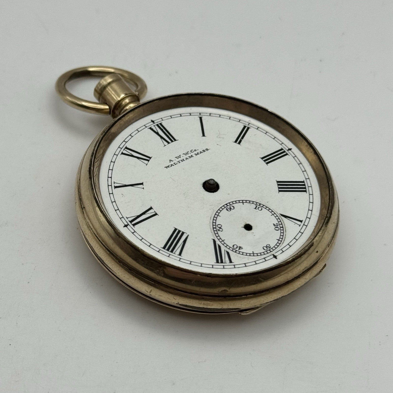 16S Waltham Bond St Model 1888 10ct Gold Plate Open Face Pocket Watch TO RESTORE