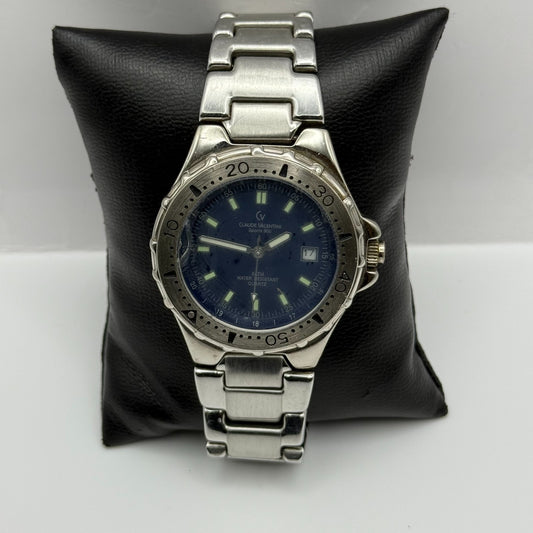 Claude Valentini Sports 900 Men’s Quartz Watch Date Steel Bracelet Working 39mm