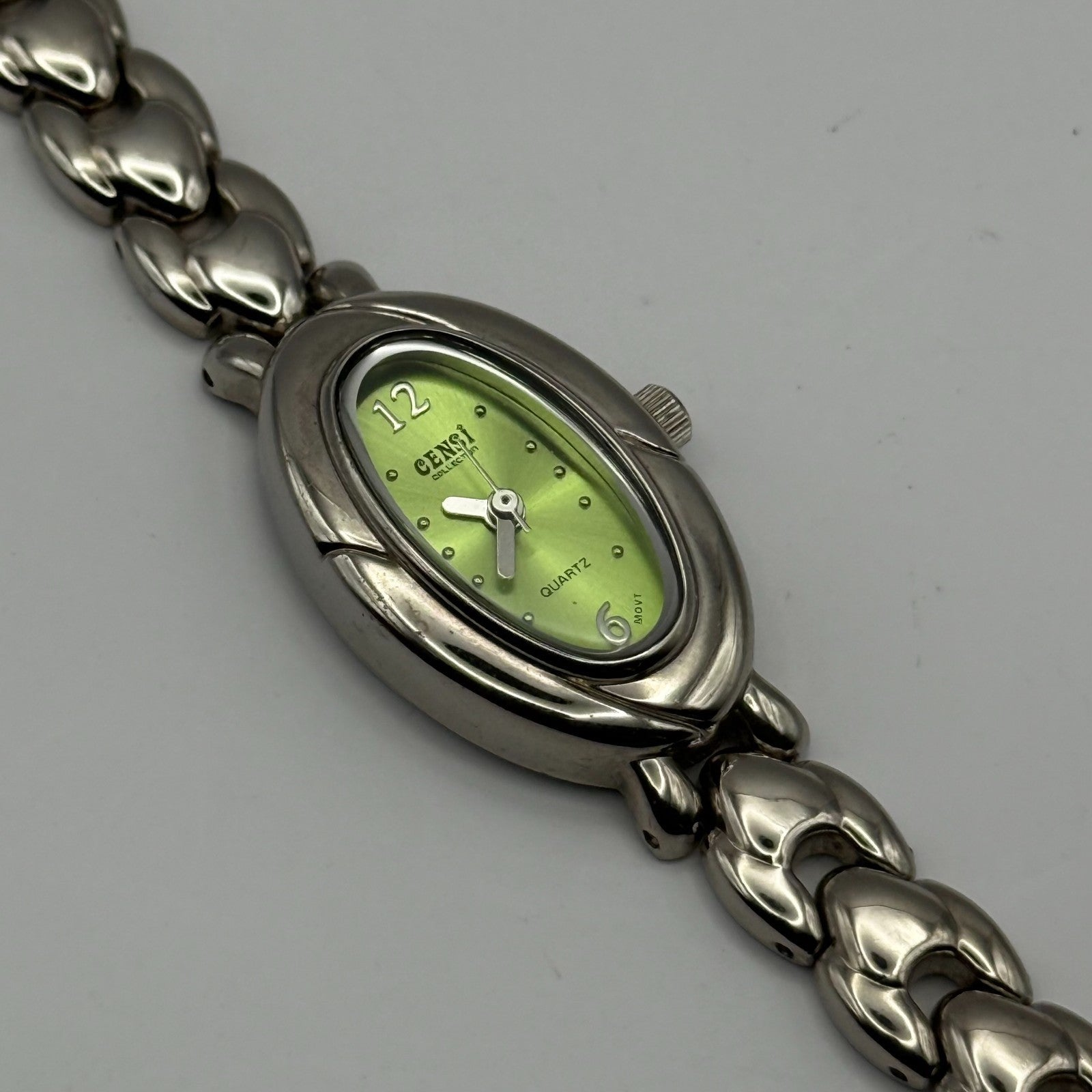 Censi Collection Tiempo Ladies Quartz Watch Silver Tone Chain-Link Working 18mm