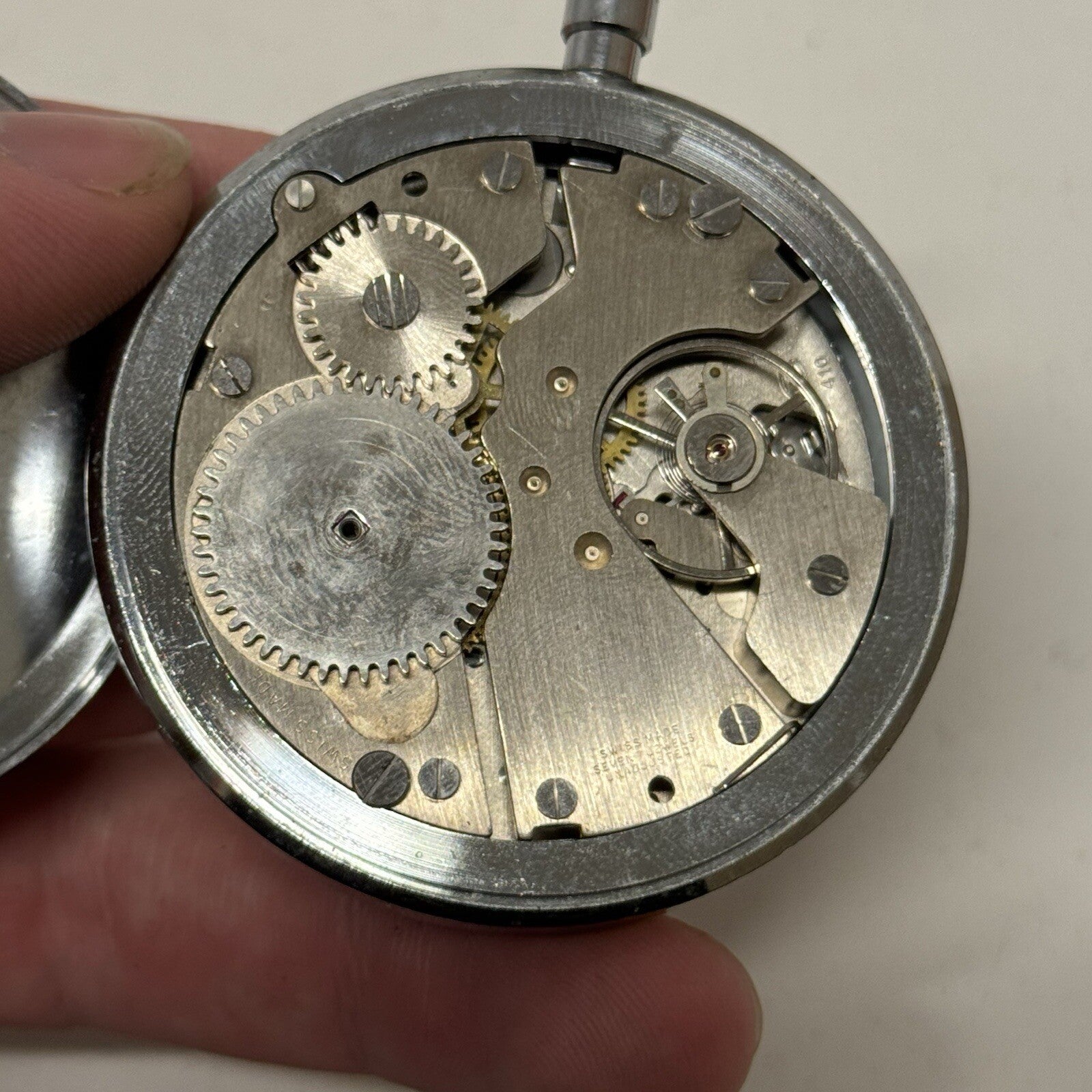 54mm Manual Wind Smith Min Jewelled Lever Stop Watch NON WORKING